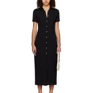 Third Form Black Button Midi Dress